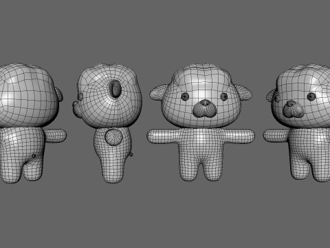 Chubby Sheep Animated for Games Model 3D