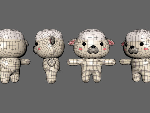 Chubby Sheep Animated for Games Model 3D