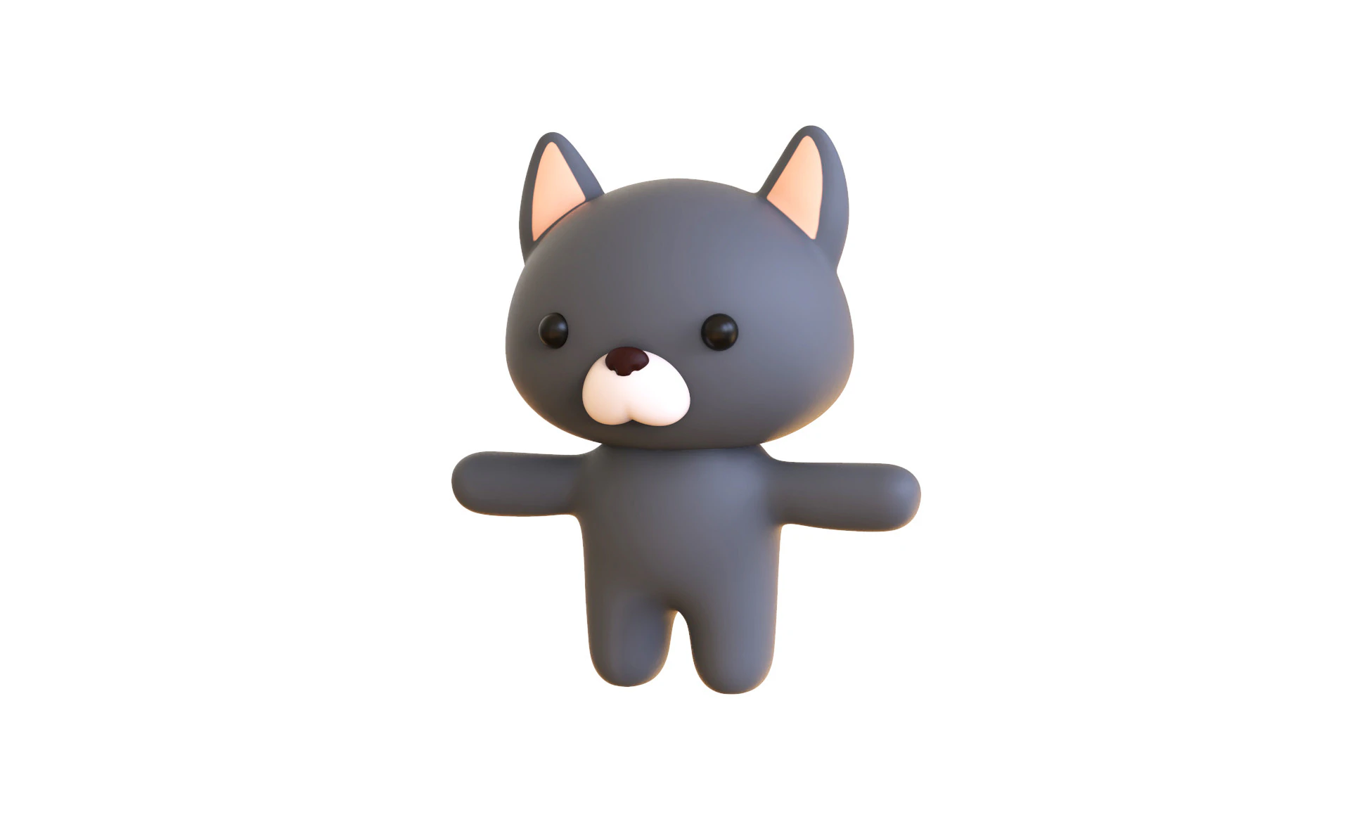 Chubby Wolf Animated for Games 3D Model .c4d .max .obj .3ds .fbx .stl .blend