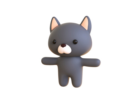 Chubby Wolf Animated for Games 3D Model