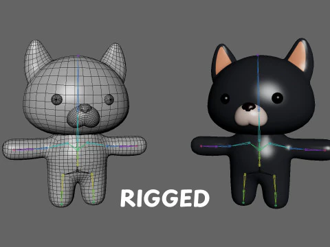 Chubby Wolf Animated for Games 3D Model