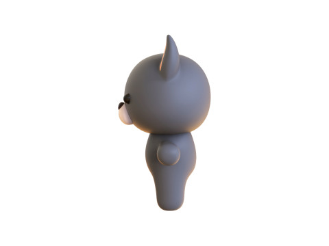 Chubby Wolf Animated for Games Model 3D