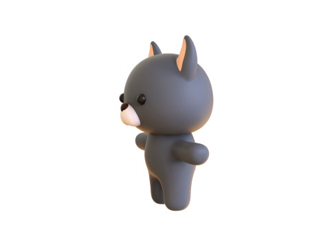 Chubby Wolf Animated for Games Model 3D