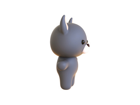 Chubby Wolf Animated for Games Model 3D