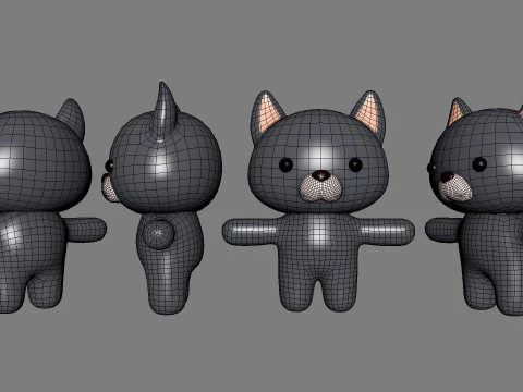 Chubby Wolf Animated for Games 3D Model