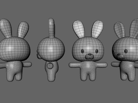 Rabbit Rigged Animated High Quality s for games 3D Model