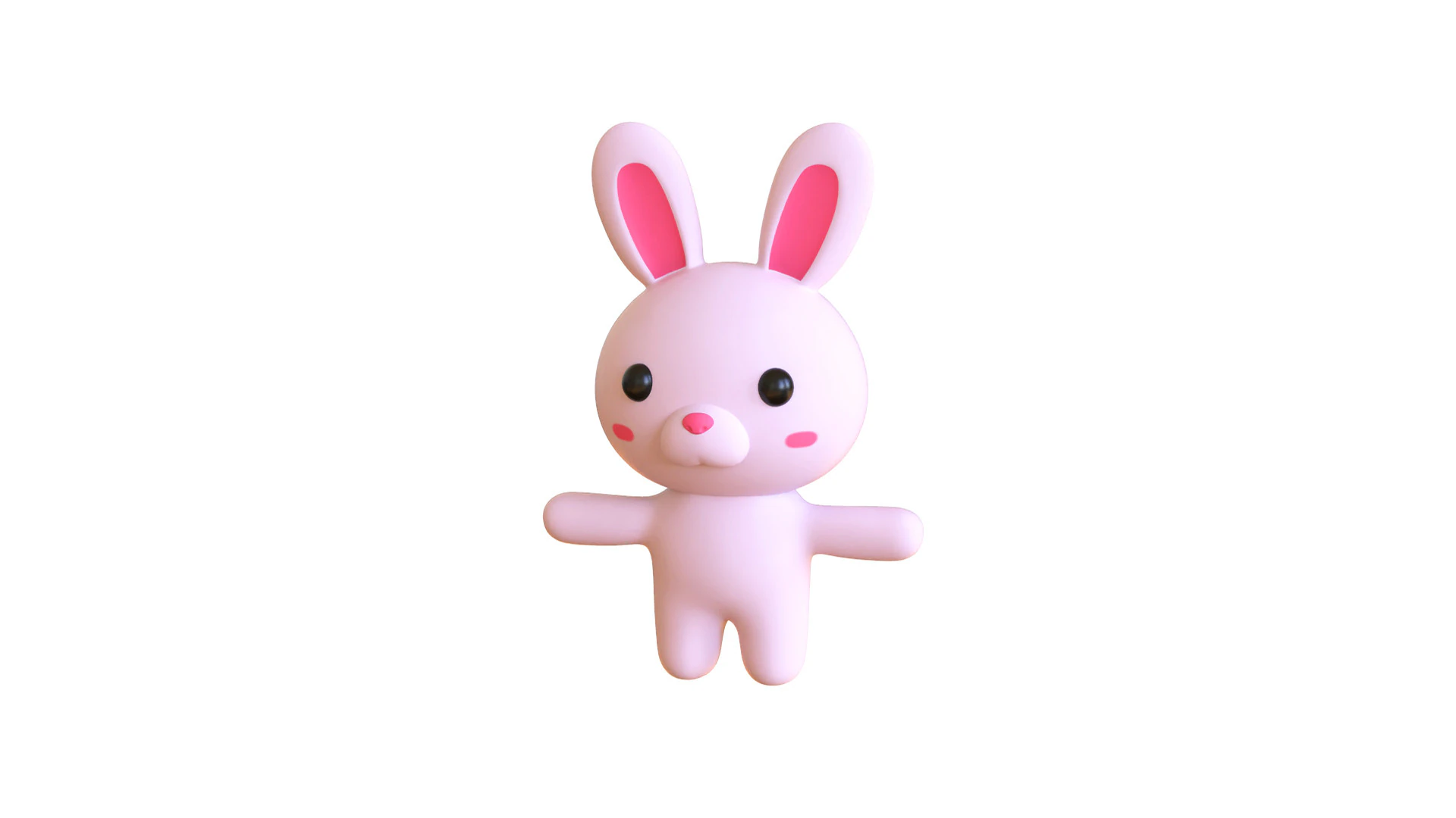 Cartoon Rabbit Animated Low Poly 3D Model .c4d .max .obj .3ds .fbx .stl .blend 