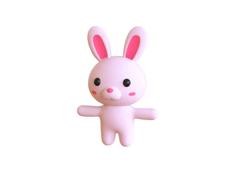 Cartoon-Kaninchen animiert Low Poly 3D Modell