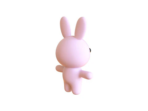 Cartoon Rabbit Animated Low Poly 3D Model