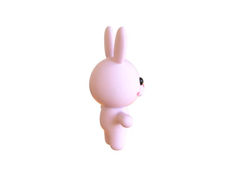 Cartoon Rabbit Animated Low Poly 3D Model