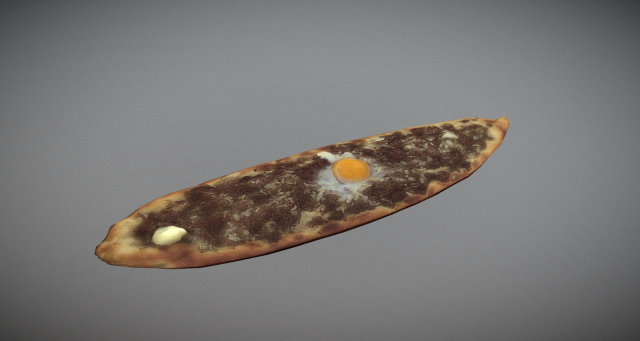Kiymali Pide Turkish Pizza 3D 模型 .c4d .max .obj .3ds .fbx .stl .blend 