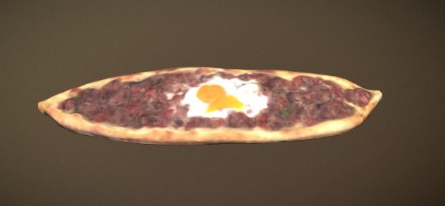 Kusbasili Pide Turkish Pizza 3D मॉडल .c4d .max .obj .3ds .fbx .stl .blend 