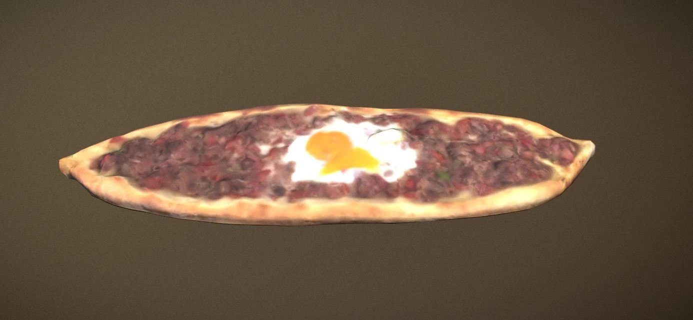Kusbasili Pide Turkish Pizza 3D Model .c4d .max .obj .3ds .fbx .stl .blend
