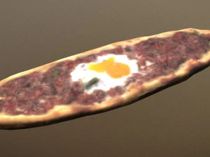 Kusbasili Pide Turkish Pizza 3D Model