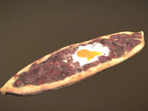 Kusbasili Pide Turkish Pizza 3D Model
