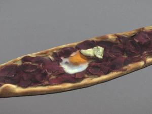 Pizza turque Pastirmali Pide Modèle 3D