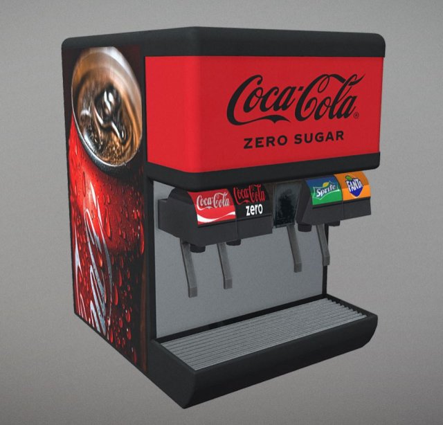 Flavor Ice Beverage Soda Fountain System Modello 3D .c4d .max .obj .3ds .fbx .stl .blend 