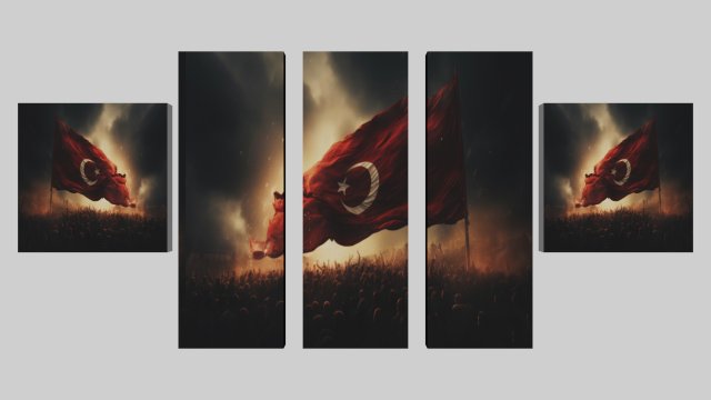 Turkish Flag Wall Panel 3d 3D Model .c4d .max .obj .3ds .fbx .stl .blend 