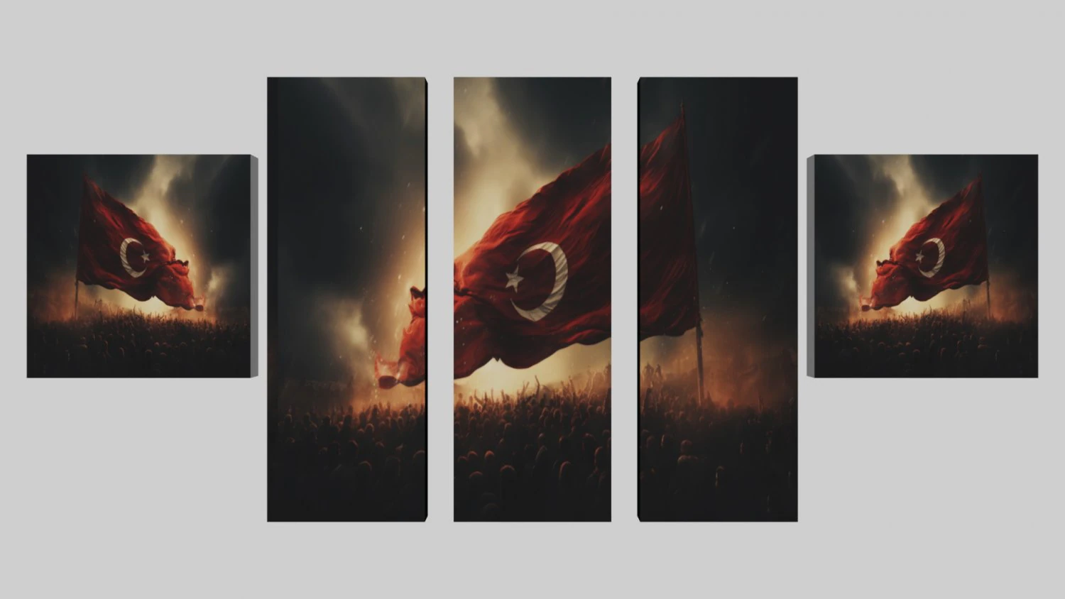 Turkish Flag Wall Panel 3d 3D Model .c4d .max .obj .3ds .fbx .stl .blend 