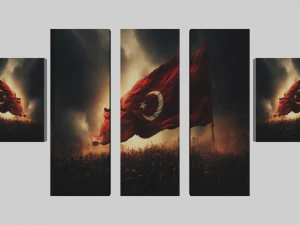 Panneau mural drapeau turc 3d Modèle 3D