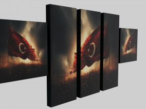Turkish Flag Wall Panel 3d 3D Model
