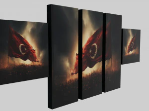 Turkish Flag Wall Panel 3d 3D Model