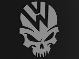 Skull Volkswagen Logo 3D Model