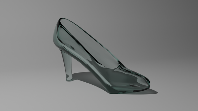 Crystal slipper Model 3D .c4d .max .obj .3ds .fbx .stl .blend 