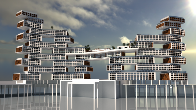 Royal atlantis resort 3D Model .c4d .max .obj .3ds .fbx .stl .blend 