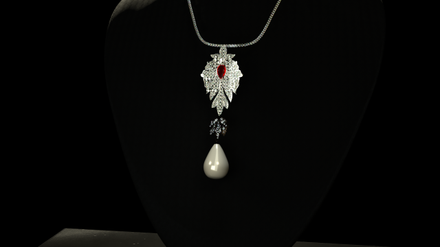 La Peregrina necklace 3D Model .c4d .max .obj .3ds .fbx .stl .blend 