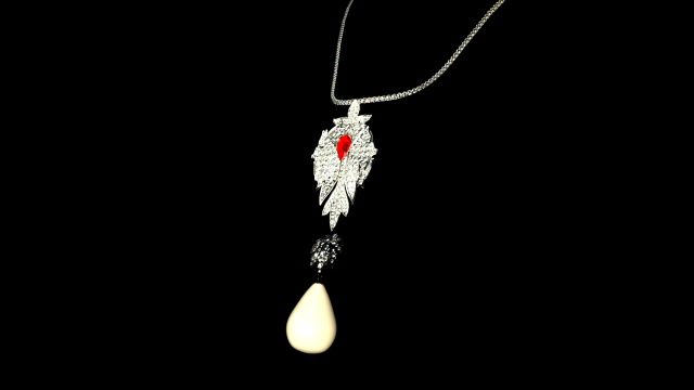 La Peregrina necklace 3D Modell