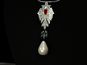 La Peregrina necklace 3D Model