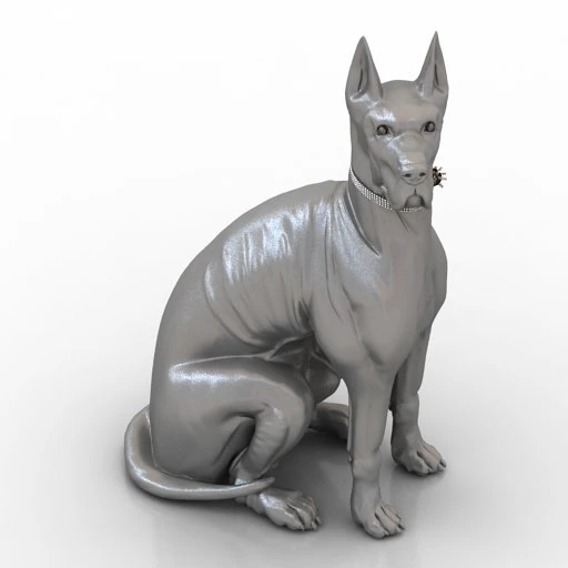 Figurine Dog Decoration 3D Model .c4d .max .obj .3ds .fbx .stl .blend 