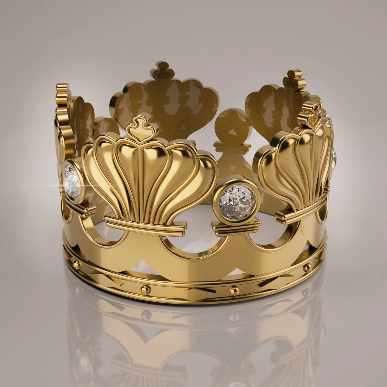 Crown King Decoration 3D Model .c4d .max .obj .3ds .fbx .stl .blend 