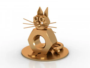Beeldje kat metaal 3D Model