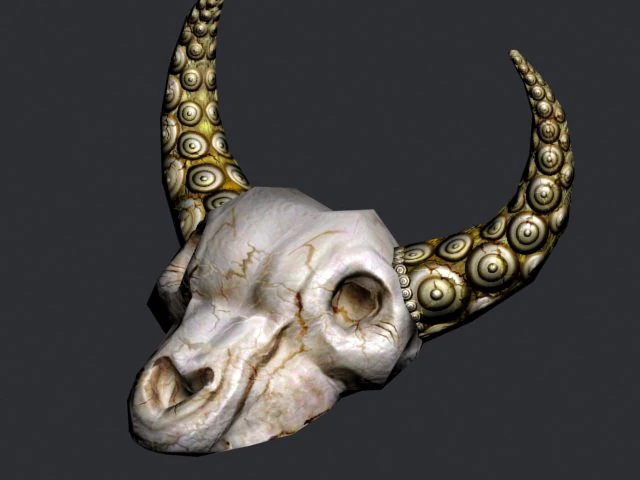 Bull Skull 3D Model .c4d .max .obj .3ds .fbx .stl .blend