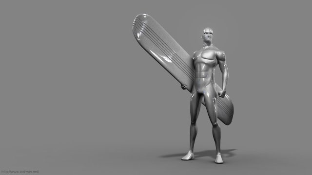 Silver Surfer 3D Модель .c4d .max .obj .3ds .fbx .stl .blend 