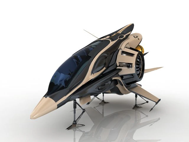 Fantastic Spaceship 3D Model .c4d .max .obj .3ds .fbx .stl .blend