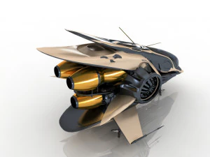 Fantastic Spaceship 3D Model
