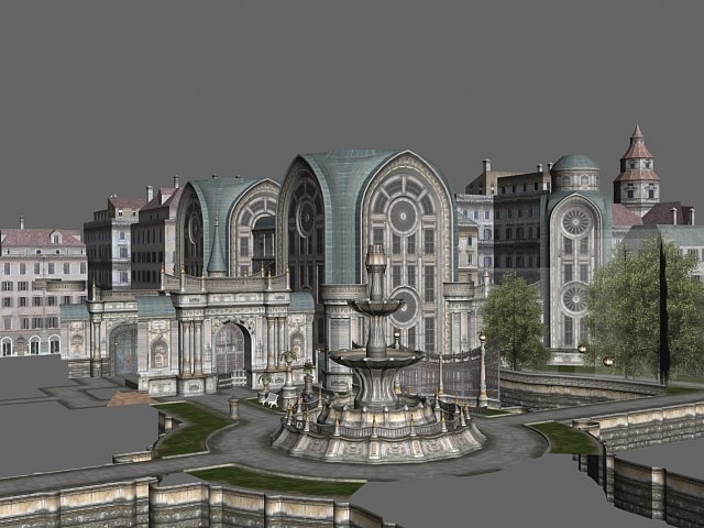 Gothic city building Modelo 3D .c4d .max .obj .3ds .fbx .stl .blend 