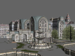 Gothic city building 3D Model