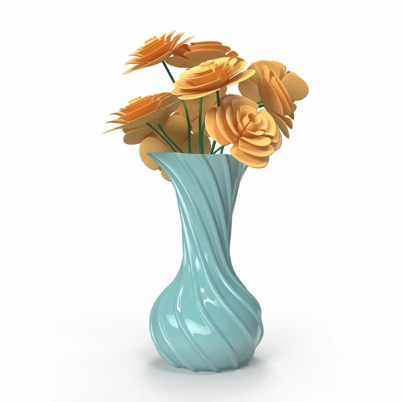 Flower Vase 3D Model .c4d .max .obj .3ds .fbx .stl .blend 