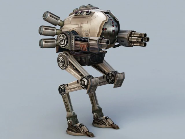 Fantasy Mech Walker 3D Model .c4d .max .obj .3ds .fbx .stl .blend