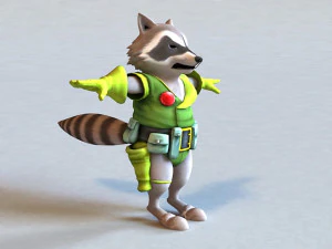 Raccoon warrior 3D Model