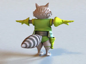 Raccoon warrior 3D Model