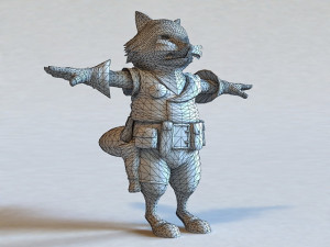 Raccoon warrior Modelo 3D