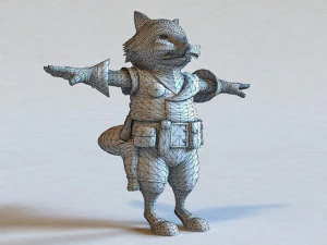 Raccoon warrior 3D Model