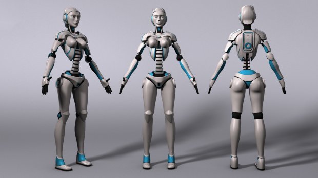 Sci-fi Female Robot Model 3D .c4d .max .obj .3ds .fbx .stl .blend 