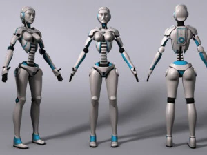 Rob&ocirc; Feminino de Fic&ccedil;&atilde;o Cient&iacute;fica Modelo 3D