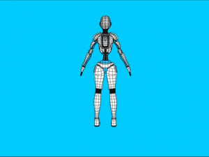 Sci-fi Female Robot Model 3D